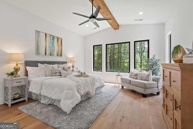 2595 Grassview Dr, Milton, GA 30004 - bedroom with light wood-type flooring, recessed lighting, and a ceiling fan
