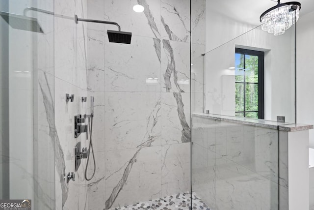 2595 Grassview Dr, Milton, GA 30004 - bathroom with a marble finish shower
