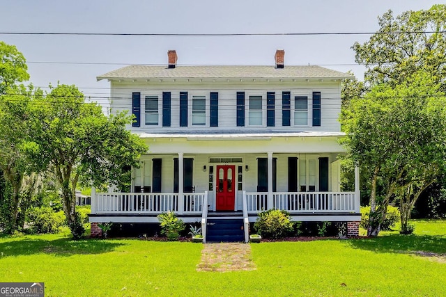 120 Newton St, Pooler, GA 31322 - view of front facade featuring a porch and a front yard