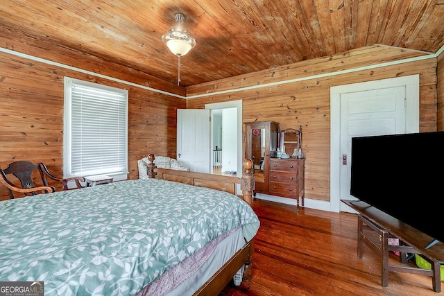 120 Newton St, Pooler, GA 31322 - bedroom featuring wood walls, wooden ceiling, lofted ceiling, and wood finished floors