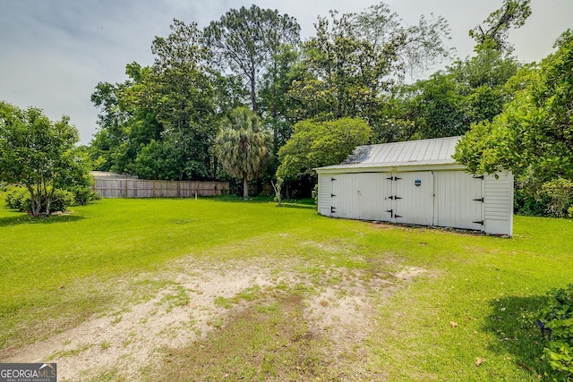 120 Newton St, Pooler, GA 31322 - view of yard featuring an outdoor structure and view of scattered trees
