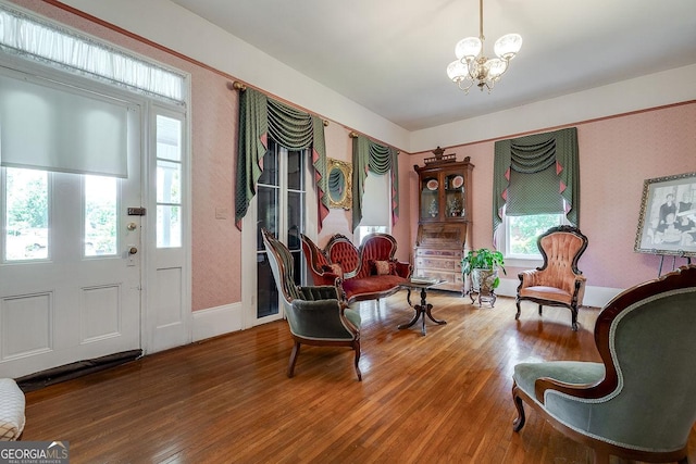120 Newton St, Pooler, GA 31322 - sitting room featuring a chandelier and wood-type flooring