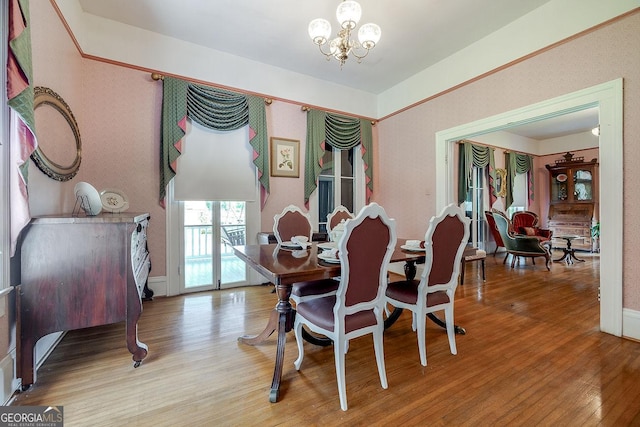 120 Newton St, Pooler, GA 31322 - dining area with a chandelier and wood finished floors