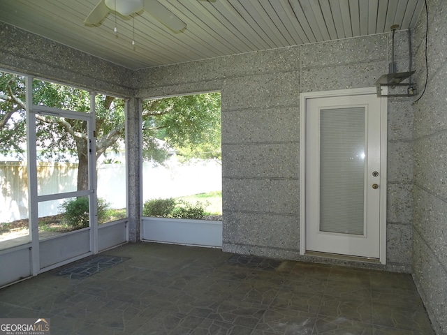 228 Laurel Landing Blvd, Kingsland, GA 31548 - unfurnished sunroom featuring ceiling fan and a water view