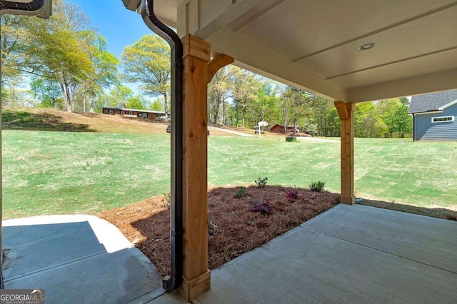 8370 Pleasant Grove Cir, Gainesville, GA 30506 - view of green lawn with a patio