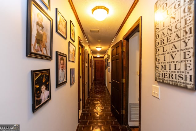 1701 City Blvd, Waycross, GA 31501 - hall with a textured ceiling and crown molding