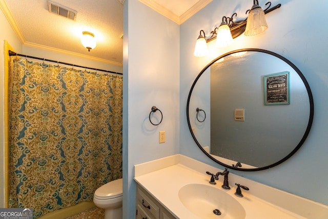 1701 City Blvd, Waycross, GA 31501 - bathroom featuring vanity, ornamental molding, and a shower with shower curtain