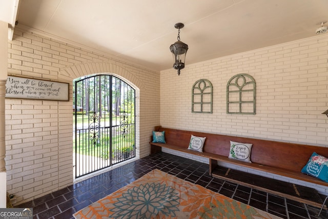 1701 City Blvd, Waycross, GA 31501 - entrance foyer featuring brick wall