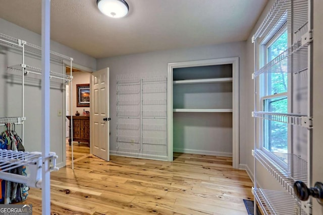 2877 Cynth Creek Rd, Hiawassee, GA 30546 - bedroom with multiple windows, wood finished floors, multiple closets, and baseboards
