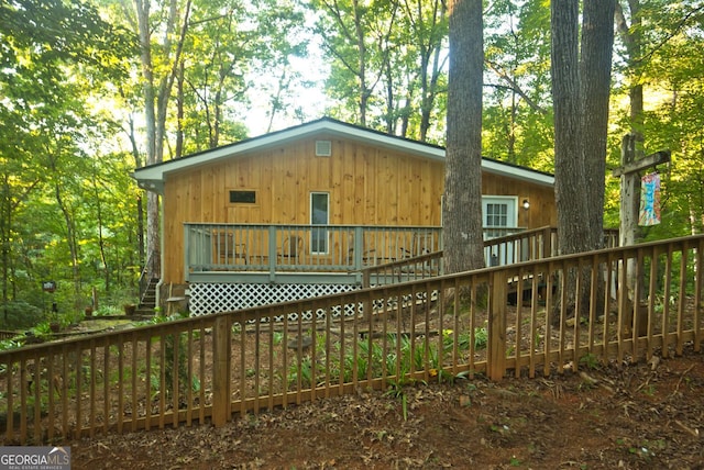 407 Hillside Dr, Clayton, GA 30525 - view of front facade with stairs and a wooden deck