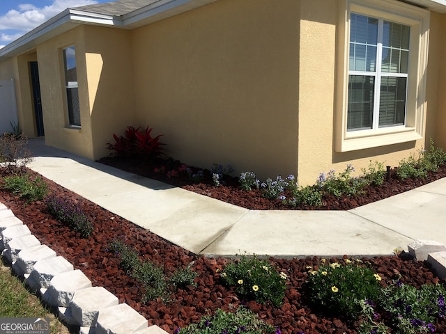 view of home's exterior featuring stucco siding