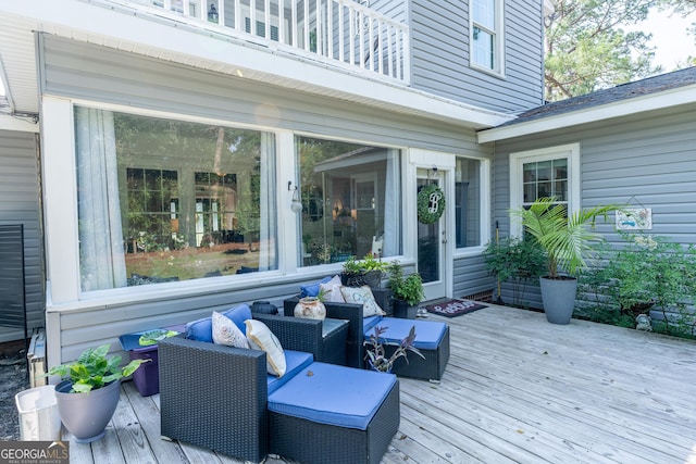 1101 Cherokee Dr, Waycross, GA 31501 - wooden terrace featuring outdoor lounge area