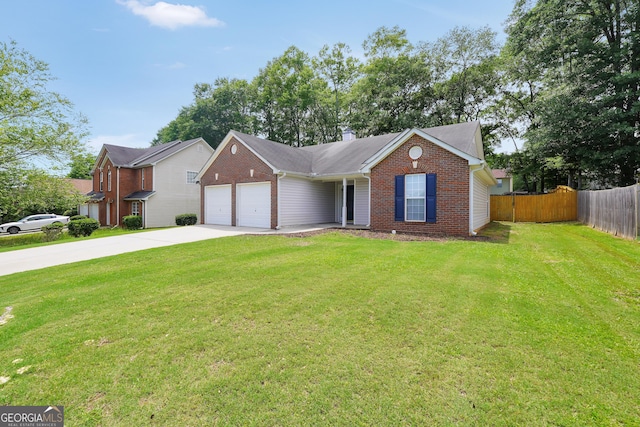 view of front facade featuring brick siding, a garage, and concrete driveway