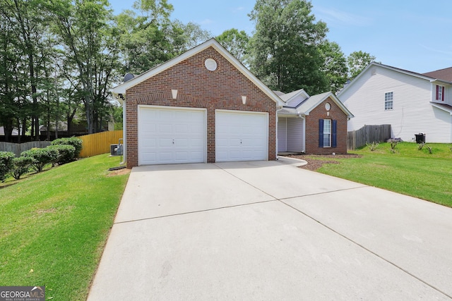 view of front of home featuring brick siding, concrete driveway, and a garage