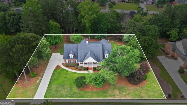 1253 Oakwood Pl, Loganville, GA 30052 - view from above of property featuring property parcel outlined