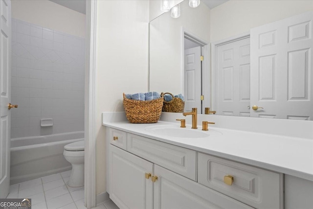 1444 Merrifield Ln, Marietta, GA 30062 - full bath with toilet, tile patterned flooring, vanity, and bathing tub / shower combination