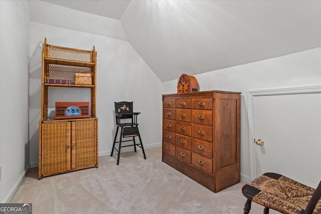 1444 Merrifield Ln, Marietta, GA 30062 - sitting room with carpet flooring, vaulted ceiling, and baseboards