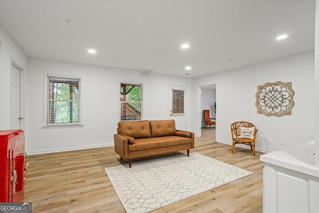 1444 Merrifield Ln, Marietta, GA 30062 - living room with light wood-style floors, recessed lighting, and baseboards