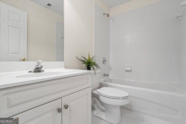 1444 Merrifield Ln, Marietta, GA 30062 - full bathroom featuring vanity, toilet, tub / shower combination, and tile patterned floors