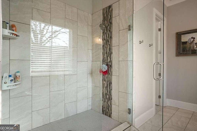 1325 Silo Bnd, Watkinsville, GA 30677 - full bath with a stall shower, baseboards, and tile patterned flooring