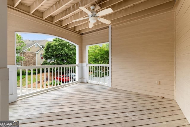 426 Pembrooke Cir Unit 426, Alpharetta, GA 30004 - wooden terrace featuring a ceiling fan