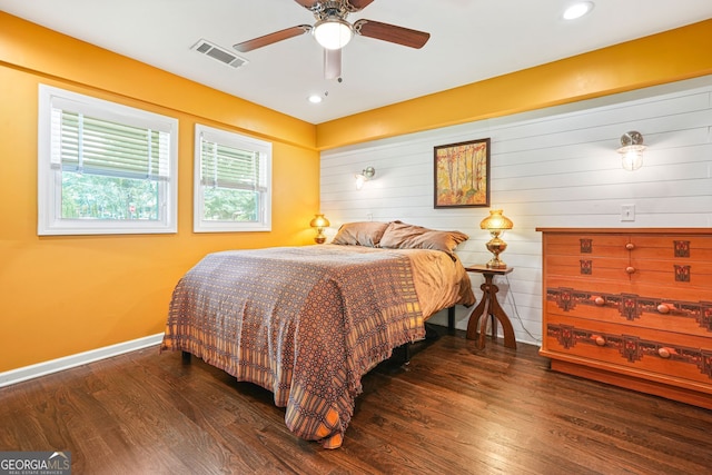 3839 Brookcrest Cir, Decatur, GA 30032 - bedroom featuring wood finished floors, recessed lighting, and ceiling fan