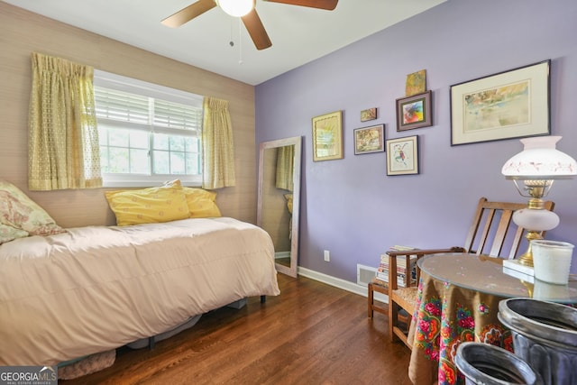 3839 Brookcrest Cir, Decatur, GA 30032 - bedroom featuring wood finished floors and ceiling fan