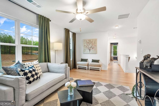 3354 Traditions Way, Jefferson, GA 30549 - living room featuring light wood-style flooring and ceiling fan