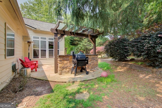 5220 Wild Cedar Dr, Buford, GA 30518 - view of yard featuring a patio area, an outdoor kitchen, and a pergola