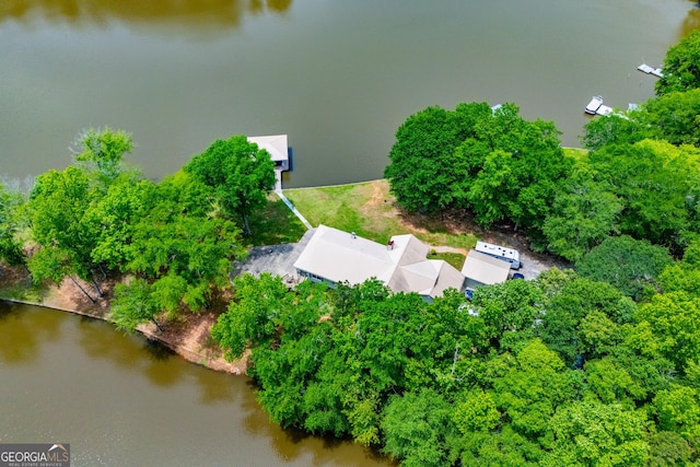 drone / aerial view of a nearby body of water