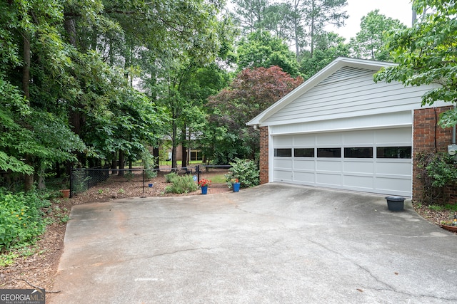 garage with driveway