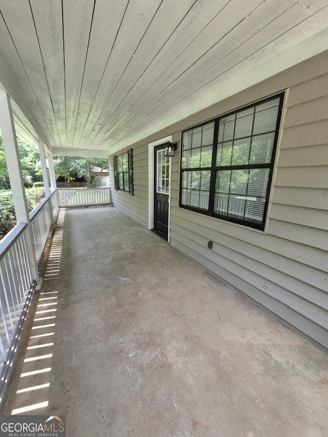 view of covered porch