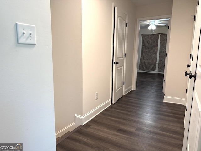 214 Evans St, Athens, GA 30606 - corridor with dark wood-type flooring and baseboards