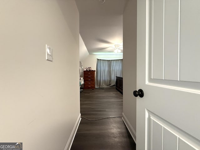 214 Evans St, Athens, GA 30606 - hall with dark wood-style floors and baseboards