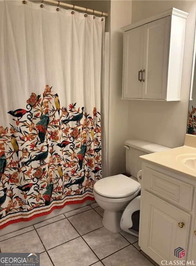238 Covington Pl, Athens, GA 30606 - full bathroom featuring vanity, tile patterned flooring, and a shower with curtain