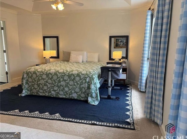 238 Covington Pl, Athens, GA 30606 - carpeted bedroom featuring crown molding and a ceiling fan