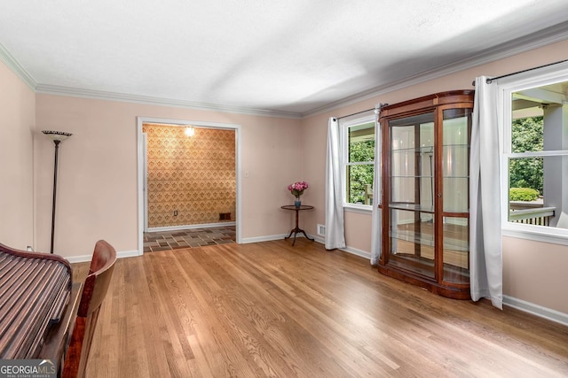 5401 Rosser Rd, Tucker, GA 30087 - unfurnished room with light wood-style floors and crown molding