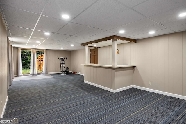 5401 Rosser Rd, Tucker, GA 30087 - bar featuring dark colored carpet, recessed lighting, and a paneled ceiling