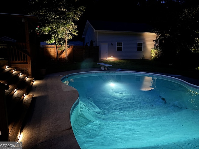 5401 Rosser Rd, Tucker, GA 30087 - outdoor pool featuring a diving board