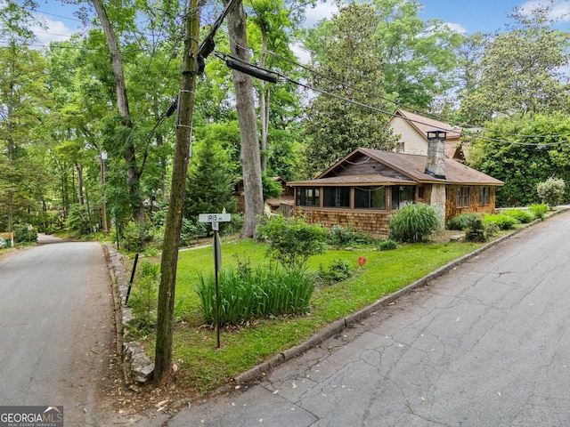 4624 Park Dr, Pine Lake, GA 30072 - view of front of property featuring a front lawn and asphalt driveway