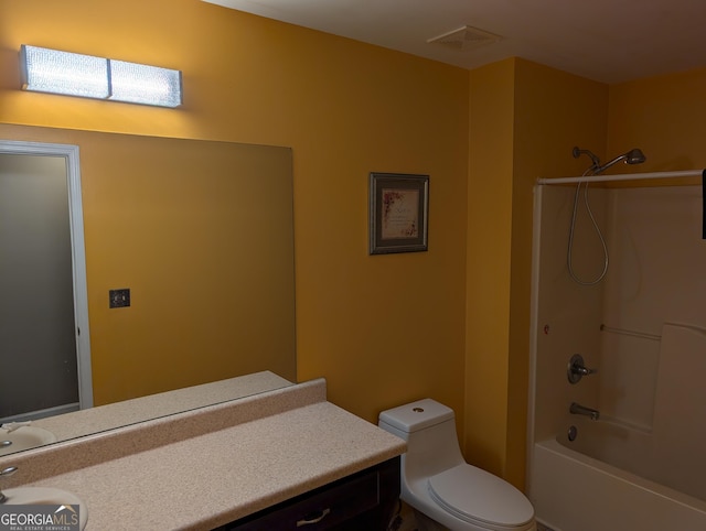 5700 Miles Rd, South Fulton, GA 30349 - bathroom featuring vanity, toilet, and shower / bath combination