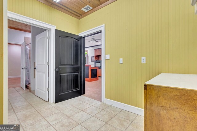 346 Rest Haven Rd, Thomaston, GA 30286 - hall with light tile patterned flooring, wooden ceiling, and baseboards
