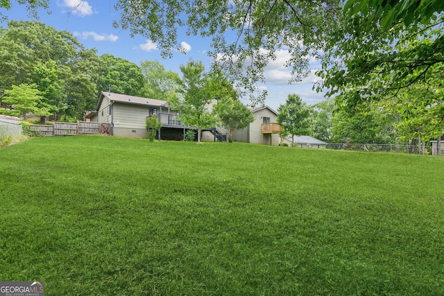 2055 Cactus Ln, Cumming, GA 30040 - view of yard with a wooden deck