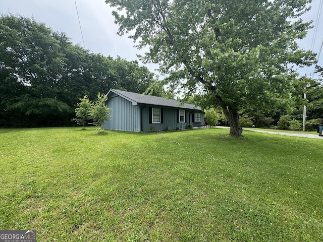 view of grassy yard