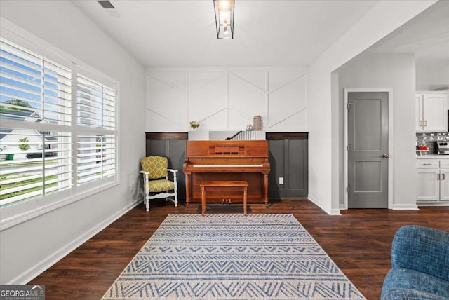 123 Cedar Park Way, Carrollton, GA 30117 - living area featuring dark wood-style flooring and baseboards