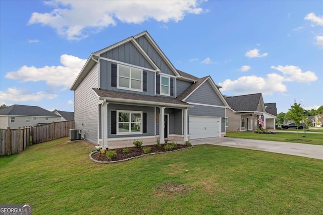 123 Cedar Park Way, Carrollton, GA 30117 - view of front of property with board and batten siding, driveway, cooling unit, and a garage