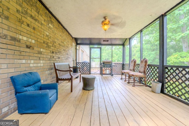 5293 Sandy Shoals Ln, Stone Mountain, GA 30087 - sunroom with a ceiling fan