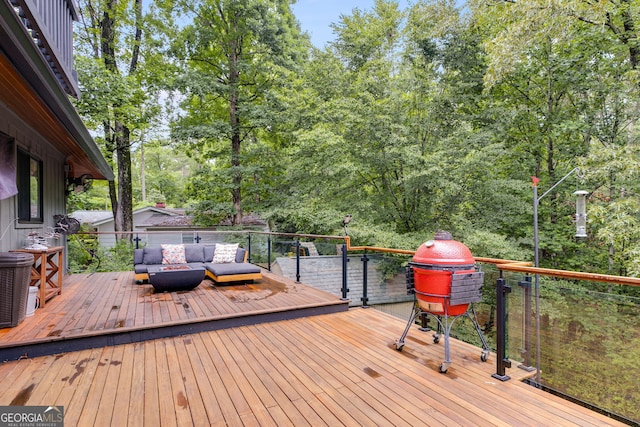 921 Oak Dr, Woodstock, GA 30189 - deck featuring an outdoor living space