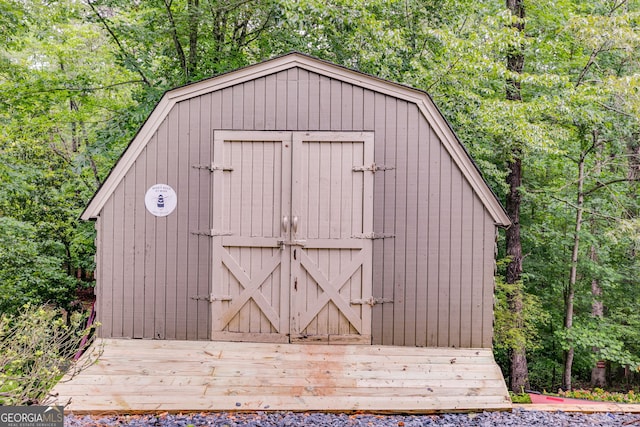 921 Oak Dr, Woodstock, GA 30189 - view of shed with a view of trees