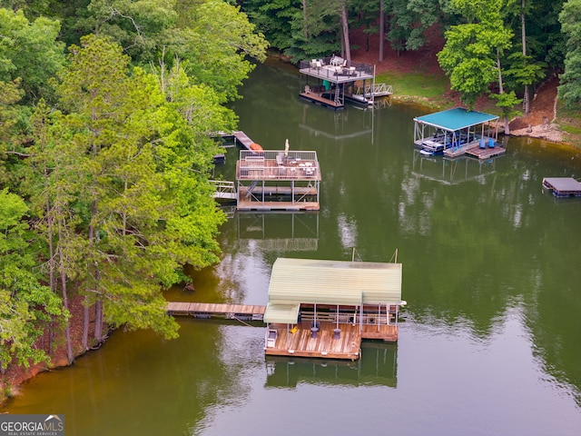 921 Oak Dr, Woodstock, GA 30189 - dock area featuring a water view and boat lift